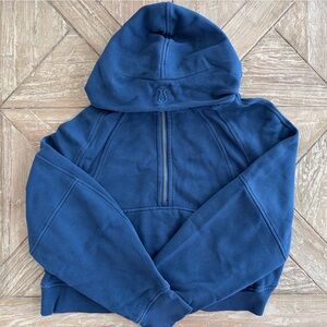 Lululemon Athletica Blue Scuba Oversized Half-Zip Hoodie